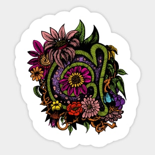 Decorative floral 'A' Sticker